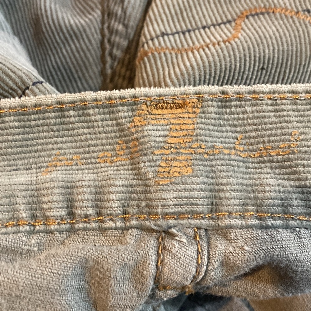 7 For All Mankind Corduroy Bootcut Jeans Sage Green sz 25 - Picture 9 of 12